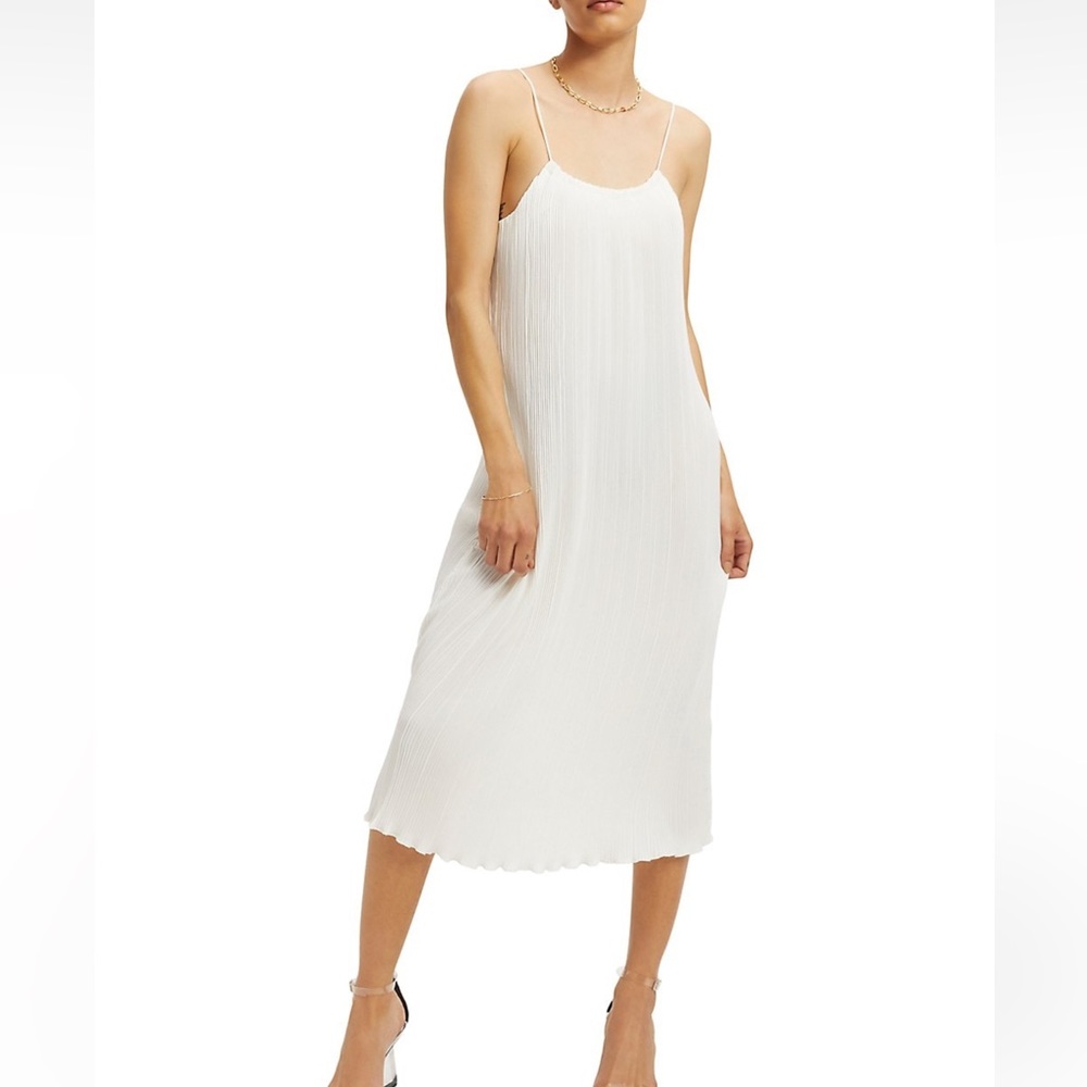 GOOD AMERICAN Plissé Slip Dress in white size 3/4 (l/xl)